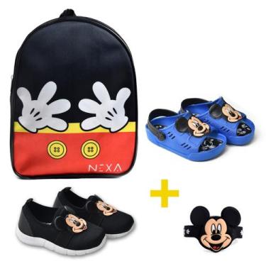 Imagem de Kit Tênis Meia Infantil + Babuche Infantil + Mochila Tênis Calce Fácil