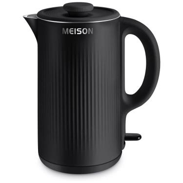 Imagem de Chaleira Elétrica 1.7L com Desligamento Automático e Proteção de Fervura, 110V 1200W, MEISON, Preta