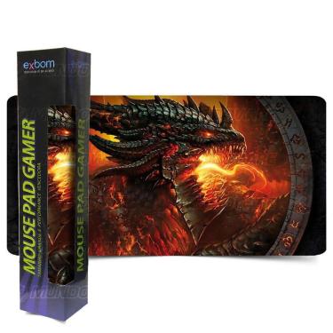 Imagem de Mouse Pad Gamer Gigante Exbom Mp-9040A Dragão De Fogo