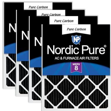 Imagem de Nordic Pure Filtros de ar de forno de redução de odor plissados de carbono puro, 40,6 x 50,4 x 40,6 cm, 4 unidades