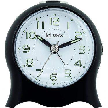 Imagem de Relógio Despertador Quartz Silencioso Pilha Luz Preto - Preto