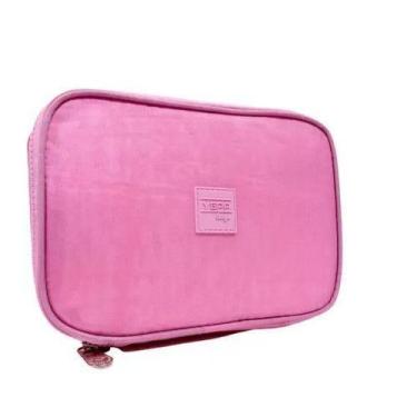 Imagem de Estojo Escolar Box Nylon Retangular Zíper Yepp MB13029-E, Rosa Claro