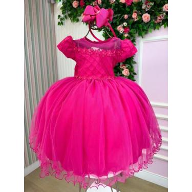 Imagem de Vestido Menina Bonita Luna Pink luxo c/ aplique flores, 1, Persian ros