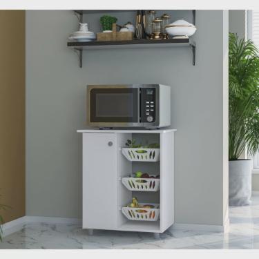 Imagem de Armário Balcão Fruteira com 1 Porta e 3 Cestos 2311 Branco