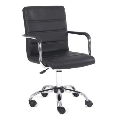Imagem de Cadeira de Escritório Secretária Giratória Fitz Matelassê Preta