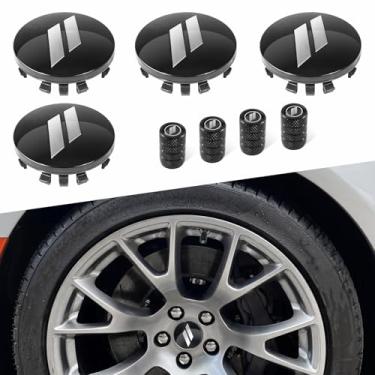 Imagem de REMOCH 4 peças 63 mm = 6.3 cm tampas de tampa central da roda de barra para Dodge Charger Challenger Durango Journey Avenger Hornet Dart R/T SRT calotas de calotas sem desbotamento + tampas de haste