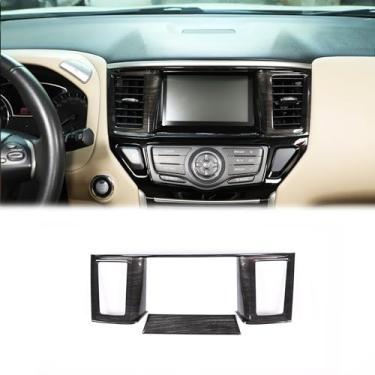 Imagem de Heutamo Capa de acabamento de saída de ar do console central compatível com Nissan Pathfinder 2013 2014 2015 2016 2017 2018 2019 2020, painel de moldura de ventilação de ar condicionado de controle