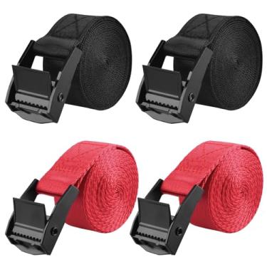 Imagem de TRIWONDER Cinch Tiras de amarrar fivela de came correia de amarração de nylon pequena catraca cintos resistentes para embalagem bateria de carga bicicleta carro rack de teto caiaque caminhão