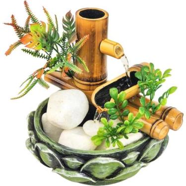 Imagem de Fonte De Agua Cascata 2 quedas Bambu Flor Lotus Decoracao - NoBrand, V
