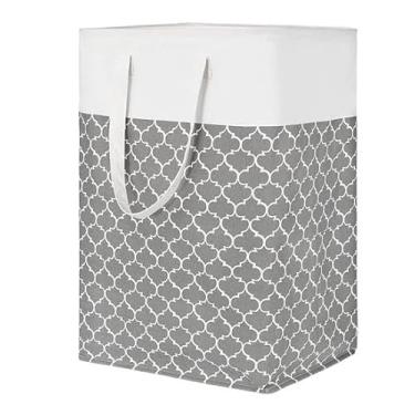 Imagem de Cesto De Roupa Suja Organizador de Brinquedos De Tecido Dobrável Tamanho Grande 72L (Colméia)