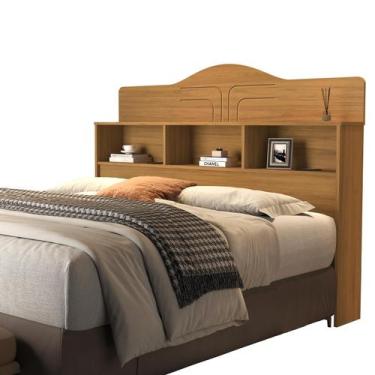Imagem de Cabeceira Cama Box Queen Casal 1,60m com 3 Nichos 100% MDF Prateleira 