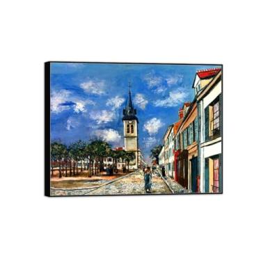 Imagem de Cityscape Pictures-Famous Canvas Prints-Landscape Wall Art Painting for Bedroom Home Decor - Reprodução (Igreja 9) Moldura preta 20x25cm-8x10in