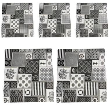 Imagem de 5 Capas de Almofada 45x45 Aquablock – Kit Impermeável para Ambientes Externos (LADRILHO MAR PRETO)