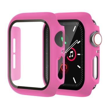 Imagem de Capa rígida para Apple Watch Series SE 6 5 4 40 mm [proteção total], protetor de tela integrado [sensível ao toque] Capa protetora fina para iWatch S6/S5/S4/SE, acessórios de 40 mm, vermelho rosa