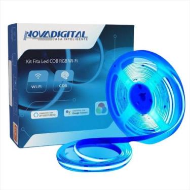 Imagem de Kit Fita Led Cob Rgb Wifi Inteligente Novadigital Tuya Alexa - Novadig