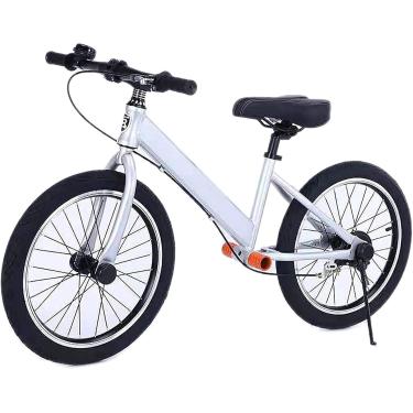 Imagem de Bicicleta de equilíbrio, bicicleta de equilíbrio para adultos, com freio/pneus de ar de 18 polegadas/apoio para os pés, bicicleta grande sem pedal, prata, tamanho único