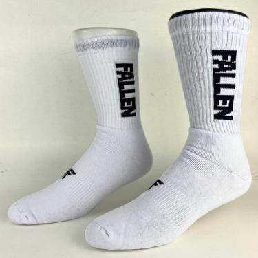 Imagem de Meia Fallen Classic Script Cano Alto, White black
