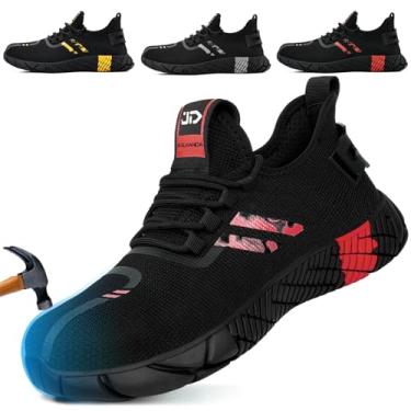 Imagem de Sapatos de bico de aço para homens, sapatos de segurança no trabalho para homens, confortáveis, à prova de perfuração, bico de aço, tênis de construção, calçados utilitários de trabalho indestrutíveis