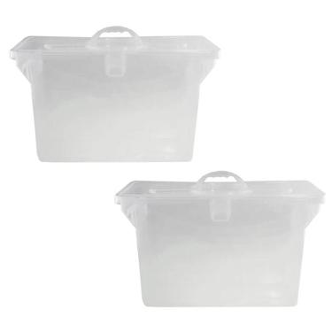 Imagem de Kit 2 Maletas Plásticas Empilháveis Transparente Dello Pastas Suspensas Escritório Closet