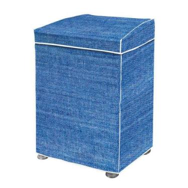 Imagem de Capa De Máquina De Lavar Estampa Jeans - P - Vida Pratika