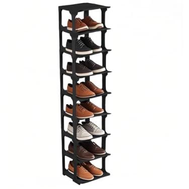 Imagem de Rack de organizador de sapatos, rack de sapatos para entrada | Armazenamento de sapatos vertical multiuso de 9 camadas,Gabinete independente para chinelos sandálias Flats tênis de salto alto Boots Boo
