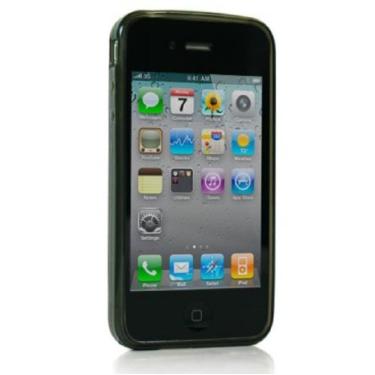 Imagem de Kroo Capa preta flexível para Apple iPhone 4 4s com protetor de tela grátis
