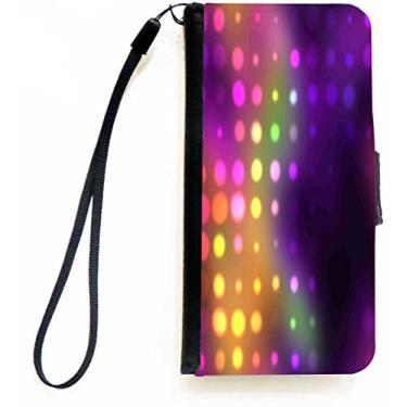Imagem de Rikki Knight Capa carteira flip com luzes de arco-íris roxo grunge com aba magnética para Apple iPhone 5c
