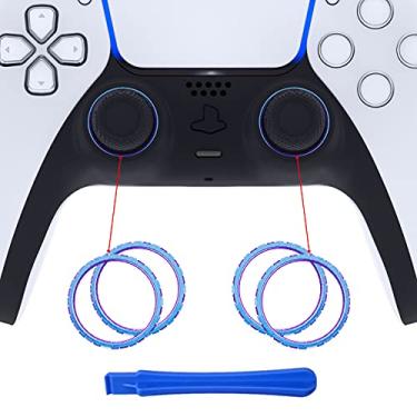 Imagem de eXtremeRate Acessórios de reposição Chameleon roxo azul brilhante para controle PS5, anéis de destaque para controle PlayStation 5 – controle não incluído