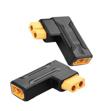 Imagem de Antianxia 2 peças novo adaptador de atualização XT60 para XT60 serve para bateria RC XT60 conector conexão sem fio (XT60 macho para XT60 fêmea (canto))