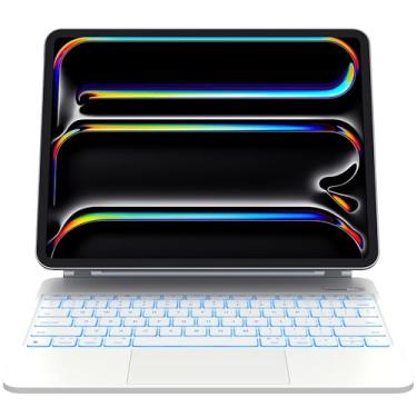 Imagem de Capa para iPad Pro CHESONA de 13 polegadas 2024 com teclado, suporte flutuante de fácil configuração, trackpad inteligente, retroiluminado em 7 cores com tela digital de bateria, teclado magnético