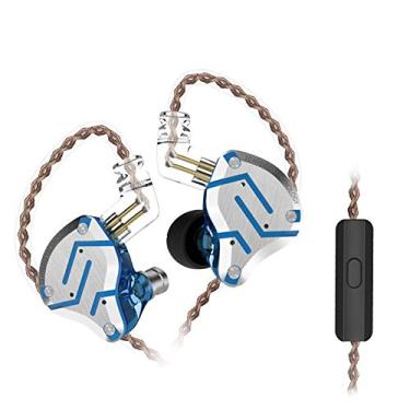 Imagem de Fones de ouvido Five Driver, KZ ZS10 PRO de alta fidelidade com isolamento de ruído/fones de ouvido com cabo removível de 2 pinos 0,75 mm, Glare Blue, With MIC