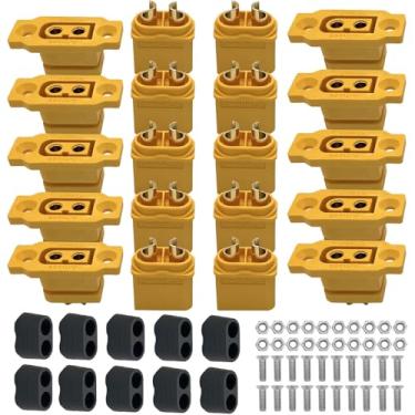 Imagem de JIECHUN 10 pares XT60E-F plugue fêmea XT60h XT60 macho conector bala cabo plugue para RC FPV bateria lipo RC quadricóptero (10 pares XT60E-F)