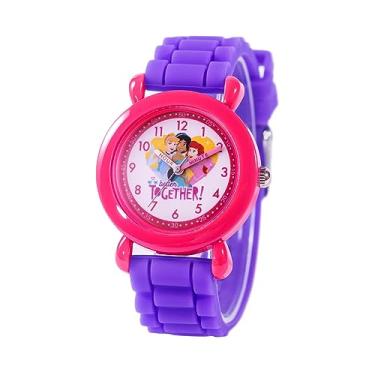 Imagem de Disney Relógio infantil de silicone de quartzo analógico para professores de Dia dos Namorados, Roxa