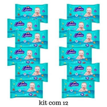 Imagem de Kit C12 Estrelinhas Toalhas Umedecidas C50  Hygieline