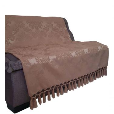 Imagem de Capa Manta Sofá Sala Xalé Rosê Gold Jacquard 1,80x2,80