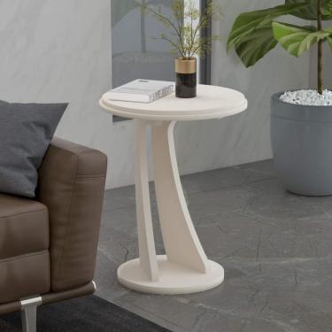 Imagem de Mesa Redonda De Apoio Lateral E De Cabeceira Tutti Off White