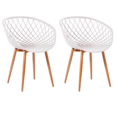 Imagem de Kit 2 Cadeiras Monaco Com Assento Em Polipropileno Fratini Nude