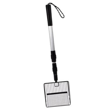 Imagem de WeiLaiKeQi Pá para cocô de galinha, pá de metal para areia de gato, prática, resistente, ajustável, 22,44-41,73" e acessórios extensíveis para galinheiro, Black Scooper