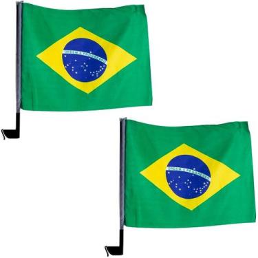 Imagem de Bandeira Brasil Patriota Copa Mundo Eleição Vidro Carro 20pç - BM