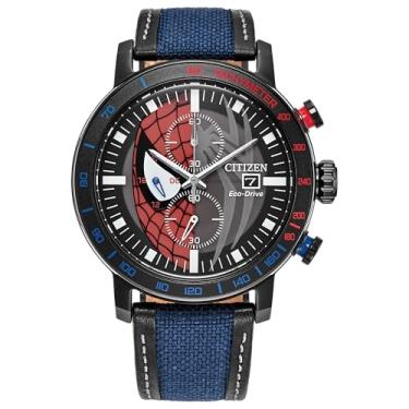 Imagem de Citizen Relógio masculino Eco-Drive Homem-Aranha, visão dupla, caixa de aço inoxidável IP preto (modelo: CA0855-47W), Preto, Clássico