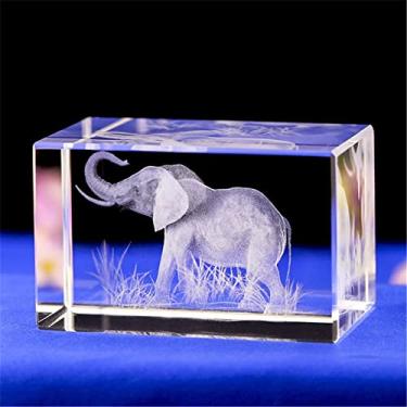 Imagem de Presentes de elefante/arte de cristal gravado a laser 3D de estatuetas de elefante gravura em cubo de cristal para decoração de casa aniversário, presentes de elefante para mulheres, meninas, crianças