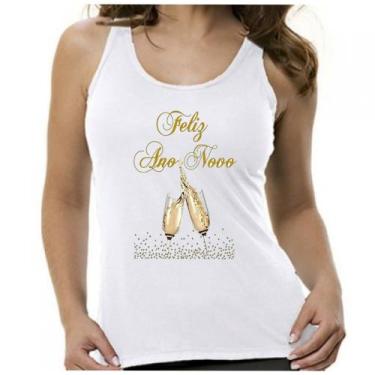 Imagem de Camiseta regata feminina feliz ano novo réveillon festa - Dogs, Branco