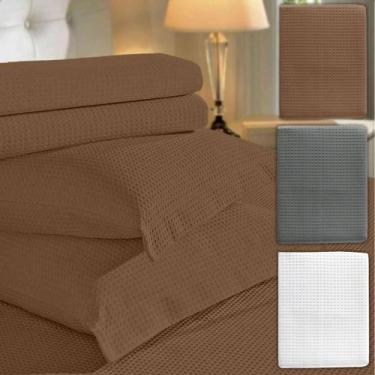 Imagem de Colcha Cama Casal Lisa Cobre Leito Piquet 100% Algodão Luxo - Teka, Ca
