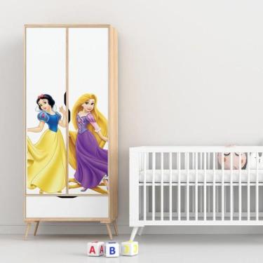 Imagem de Adesivo Para Guarda Roupa Branca De Neve E Rapunzel - Lojinha Da Luc A