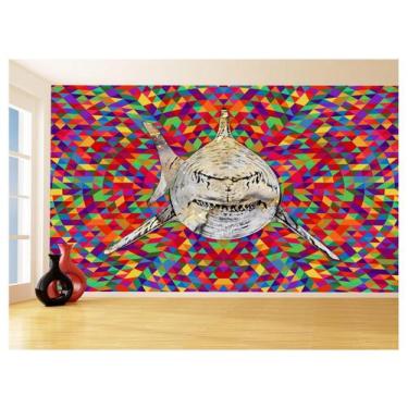 Imagem de Papel De Parede Animais Pop Art Tubarão Cores 3,5M Pxa536 - Você Decor