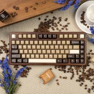 Imagem de 117-Key PBT Keycap Set for Mechanical Keyboard - Durable Thick PBT Keycaps, MX Compatible, Perfect for 61/64/68/87/104/108 Key Layouts, Gift for Gamers/Typists/Office (Brown)