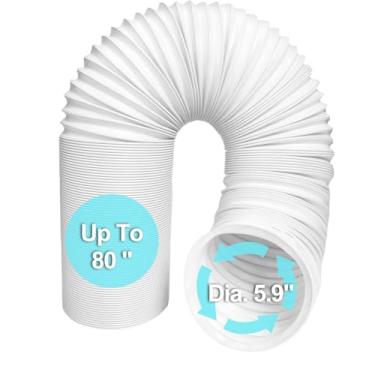 Imagem de Mangueira de ar condicionado portátil de 14 cm de diâmetro, saída de exaustão de mangueira CA portátil com comprimento de rosca anti-horário de até 203 cm