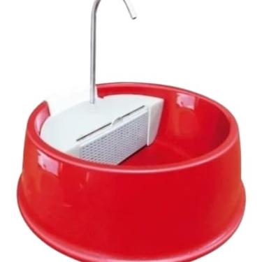 Imagem de Comedouro Automático para Gatos com Dispensador de Água, Vermelho, Base Antiderrapante