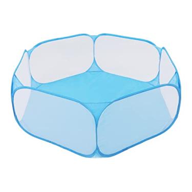 Imagem de Fydun Cage Praypen Pet, Pequenos Animais Tenda Dobrável e Respirável Gaiola Interativa, Poliéster Com Playpens Access Portátil para Animais de Estimação Blue Tape (Azul)