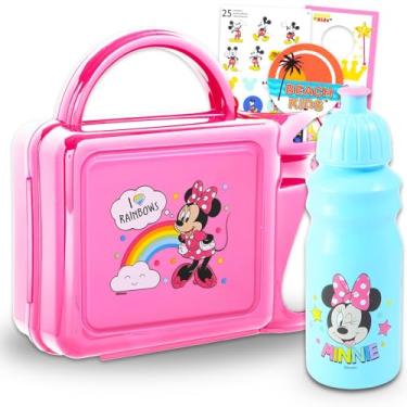 Imagem de Disney Lancheira Minnie Mouse - Pacote com lancheira Minnie Mouse, garrafa de água Minnie Mouse, adesivos, mais | Recipiente de almoço Minnie Mouse